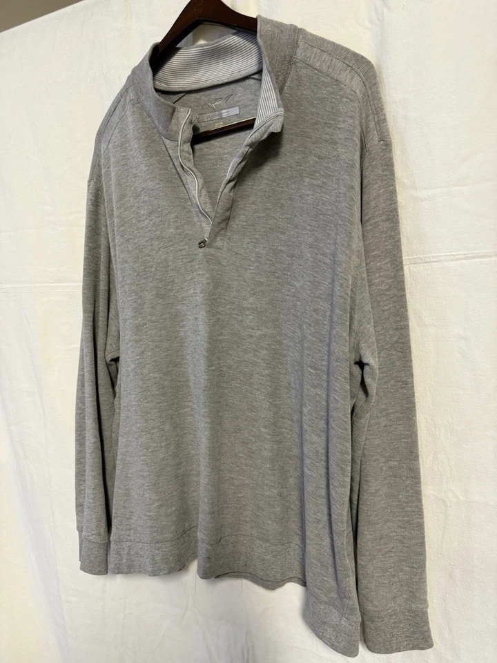 Camisa pulóver de golf informal Greg Norman XXL gris cuarto cremallera cuello falso para hombre Foto 4 de 4