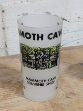 Vintage Mammoth Cave Kentucky KY Frosted Glass Souvenir Tumbler Crystal Lake
