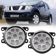 Pair Led Bumper Fog Light Lamp For Nissan Pathfinder 2005-2012 Driverpassenger