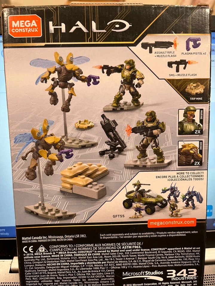 NEW Mega Construx HALO Pro Builders UNSC MARINE DEFENSE 4 Figures 94 PCS   - Image 2 of 2