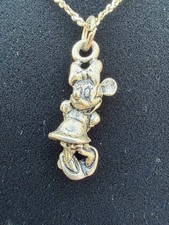 Vintage Disney Minnie Mouse 925 Sterling Silver Necklace 3D Pendant