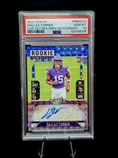 2024 Zenith-Contenders Optic Rookie Ticket Rps Preview Dallas Turner #/24 PSA 10