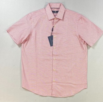 Men's Hart Schaffner Short Sleeve Cotton Button Front Shirt NEW