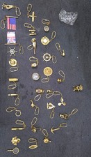 Pack of 33 Vintage-Style Brass Keychains - Assorted Designs Shapes - Collector