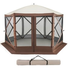 Pop Up Gazebo Tent with Mesh Walls 6-Sided Instant Setup Shade Canopy