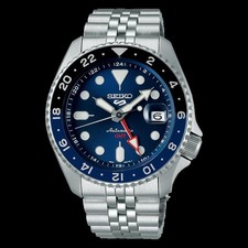 Seiko 5 Five Sport SSK003 Automatic GMT Watch Blue Dial SSK003K1  Box & Papers