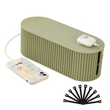 Cable Management Box, Cord Organizer Box with 10 Cable Small 1 Pack Green