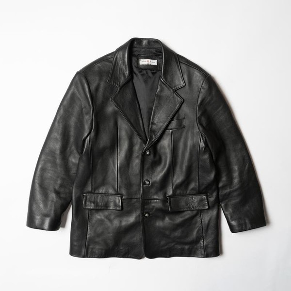 Men Vintage Jacket Black Leather 40 /L / 48