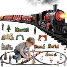 Train Set for Toddlers 3-5, Electric Alloy Train Toy with Realistic Sound,