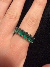 Emerald Green Oval Eternity Ring