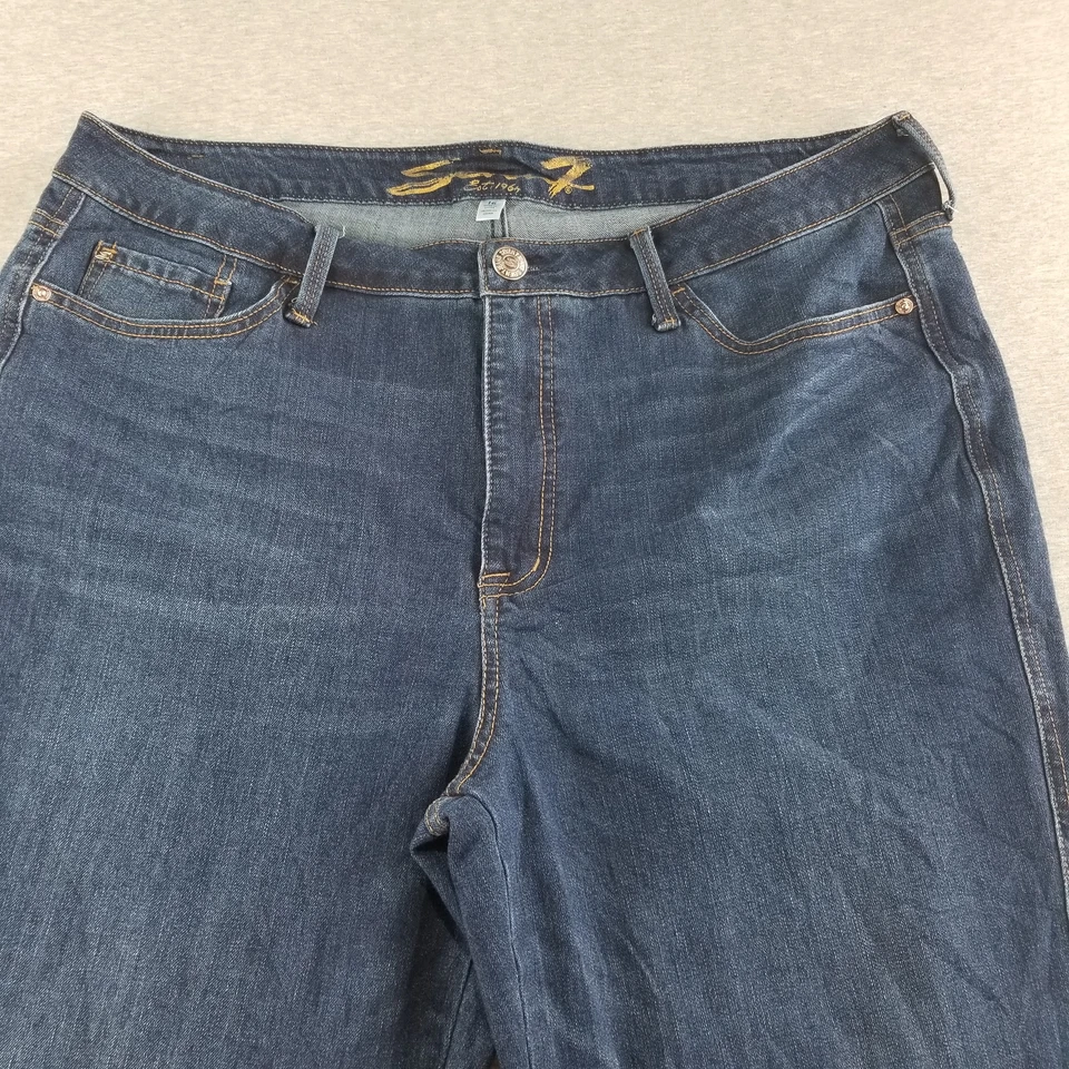 Lindo pantalón de mezclilla para mujer Seven7 talla 16 fin de semana ajuste fácil novio lavado oscuro Normcore Foto 2 de 4