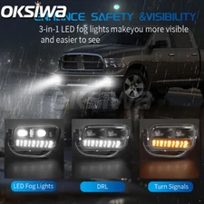 LED Fog Lights + DRL For 2009-2018 Dodge Ram 1500 2500 3500 Bumper Driving Lamps