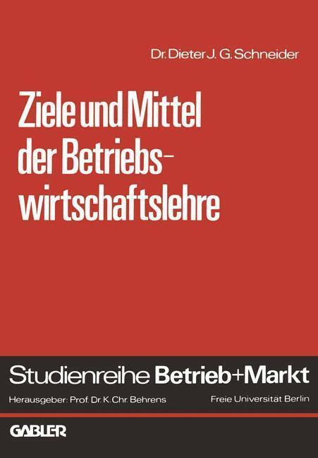 Thumbnail - Ziele Und Mittel Der Betriebswirtschaftslehre | Buch | 9783409334310