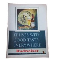 1947 Budweiser - Good Taste Everywhere / Philip Morris Cigarettes - Vintage Ad