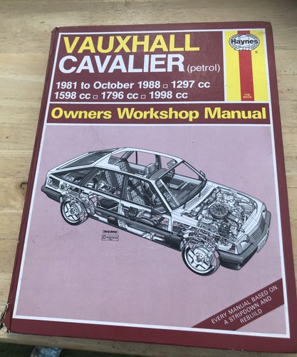 HAYNES OWNERS WORKSHOP MANUAL. VAUXHALL CAVALIER 1981-1988 (BOOK NUMBER 812)...