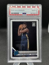2019-20 Donruss Optic Zion Williamson Rated Rookie RC #158 PSA 10 Gem Mint