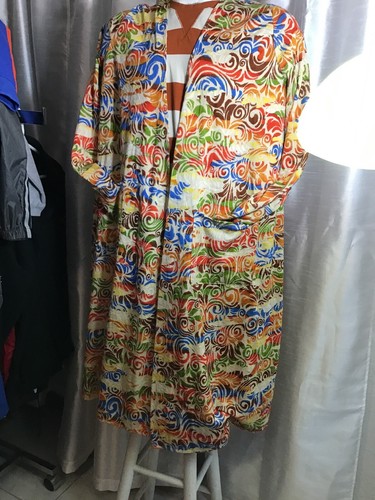Cárdigan LulaRoe Sarah Largo Colorido BoHo Plumero Envolvente Cubre con Bolsillos Mujer L - Imagen 4 de 9
