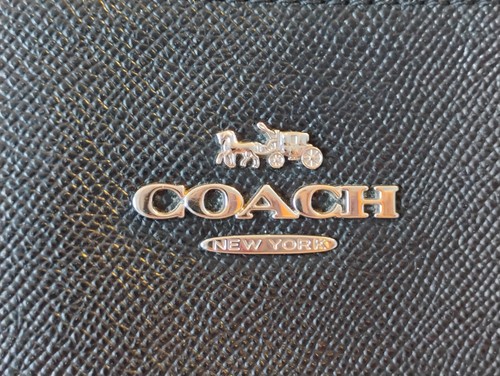 COACH Ava Tote Zip Top Cross-grain Black Leather Purse - Picture 2 of 13