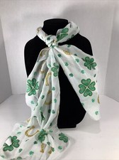 NEW St. PATRICK  S DAY SCARF 60"L X 11"W Horseshoe Lucky Clover    