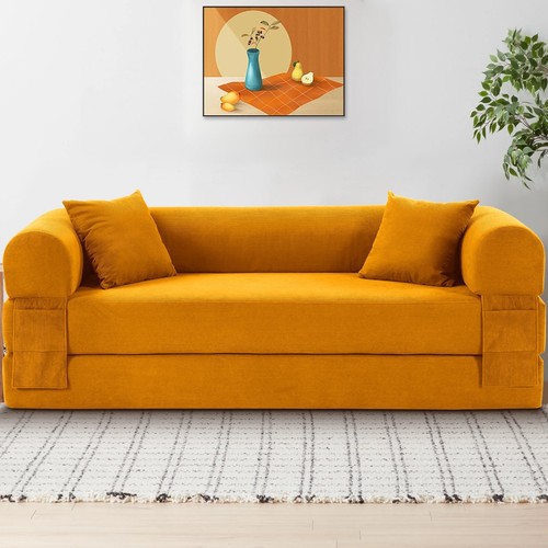 Compression Sofa - Convertible Floor Foldable Sofa Bed - with Pillow Corduroy - Picture 33 of 81