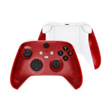 Transparent RED Soft Touch Faceplate Shell Case For Xbox Series X/S Controller