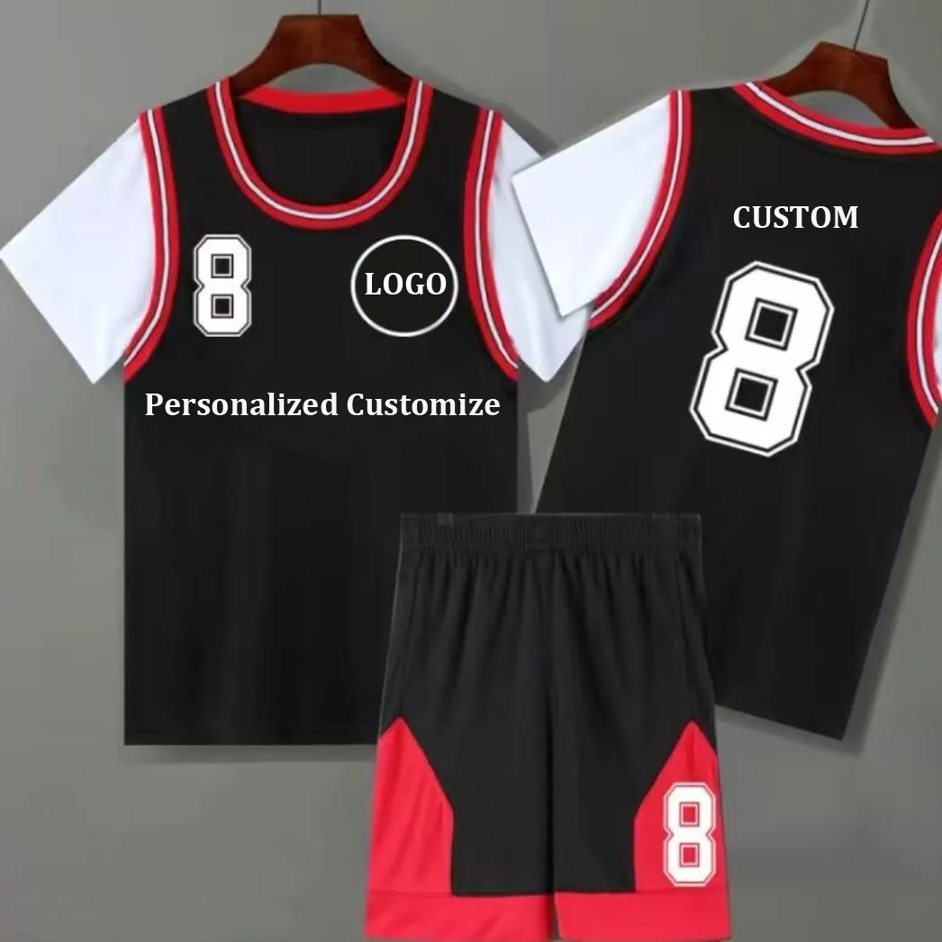 2015 Newest Blank Round Collar Basketball Jersey Color:red,black