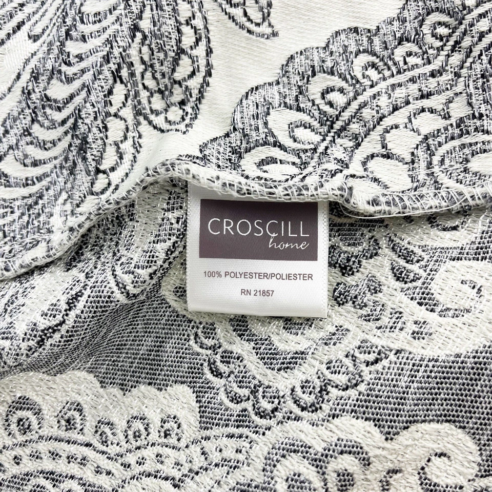 Juego de 4 Cortinas Croscill Home Poliéster Negro Blanco Volantes Tratamiento Ventana Foto 3 de 4