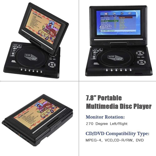 NEU Tragbarer DVD Player mit HD Großbildschirm Drehbar Bildschirm Player Gamepad - Bild 16 von 23