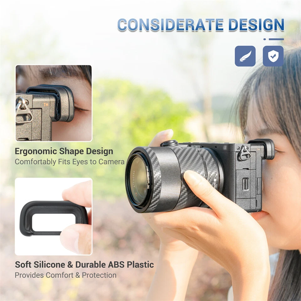 2PCS Soft Long Eyecup Eyepiece Viewfinder Eye Cup fr Sony A6700 Replace FDA-EP20 - Image 4 of 4