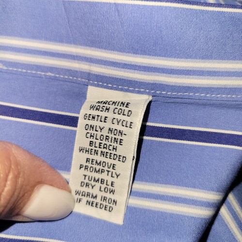 Ralph Lauren Shirt Men XL Classic Fit Blue White Striped Button-Down Long Sleeve - Picture 11 of 24