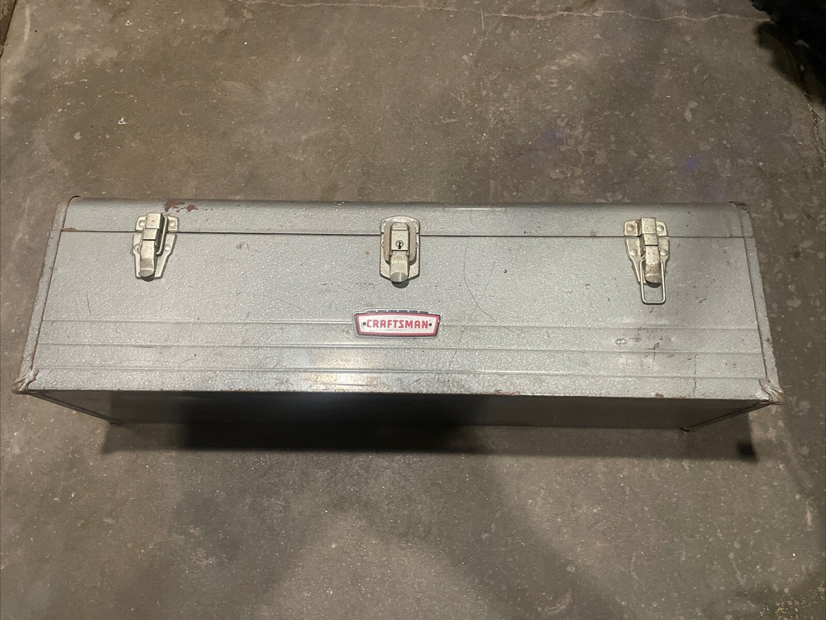 VTG Craftsman 6517 Carpenters 30&quot; X 9” X 8-1/2” Metal Tool Box 