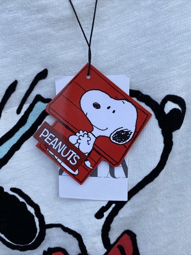 New ZARA KIDS GIRL BOY PEANUTS JOGGHIG T SHIRT WHITE 7 YEARS #1025 COTTON - Picture 3 of 7