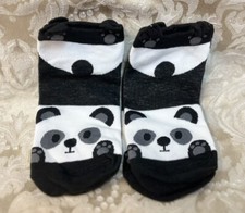 Women's Cute Cartoon Panda Bear W/ Ears Pattern Ankle Socks Fashion Set Of 2