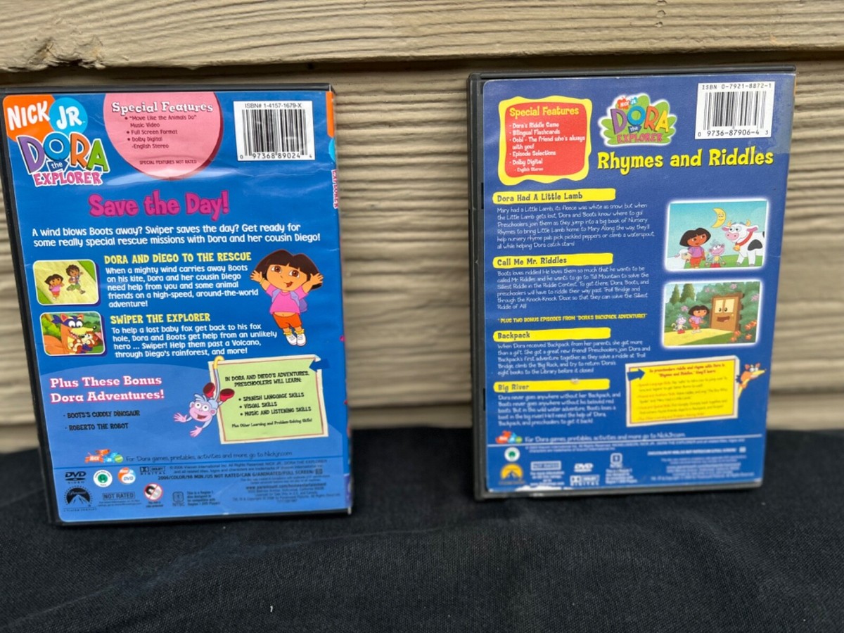 DVD - TWO Dora the Explorer: Rhymes and Riddles / Save the Day