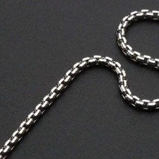 Sterling Silver 2.5mm Round Box Chain (Solid Links) 24"