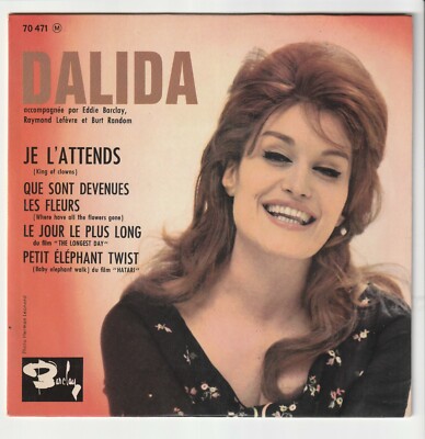 DALIDA - Ich warte + 3 - EP 45T (7'') Vinyl (BARCLAY 70471 - FRANKREICH 1962 )