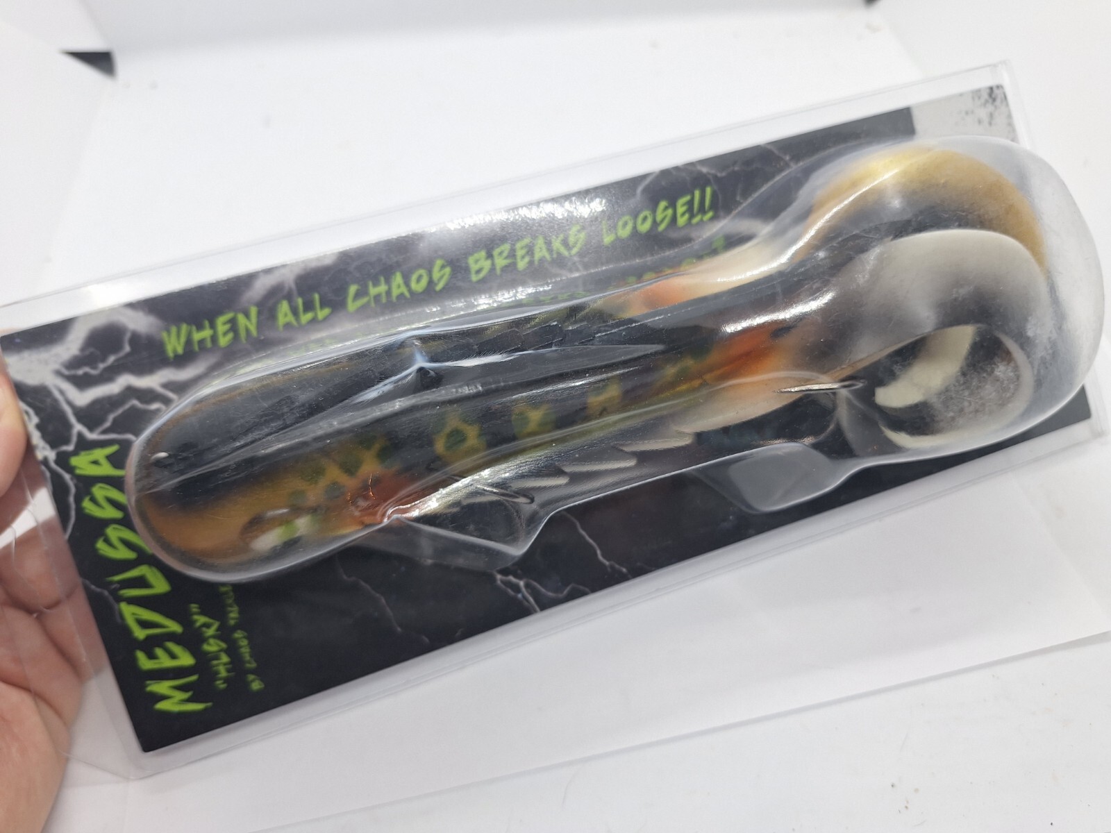 14.5" Chaos Tackle Husky Medussa Olive Perch Orange Cheek Jerkbait Musky Lure - Image 2