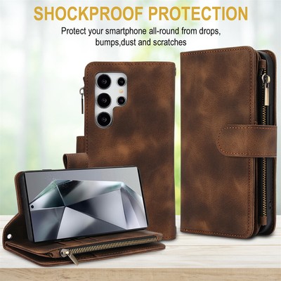 For Samsung GalaxyS24 S23 A15 A34 Luxury PU Leather Flip Wallet Phone Case Cover