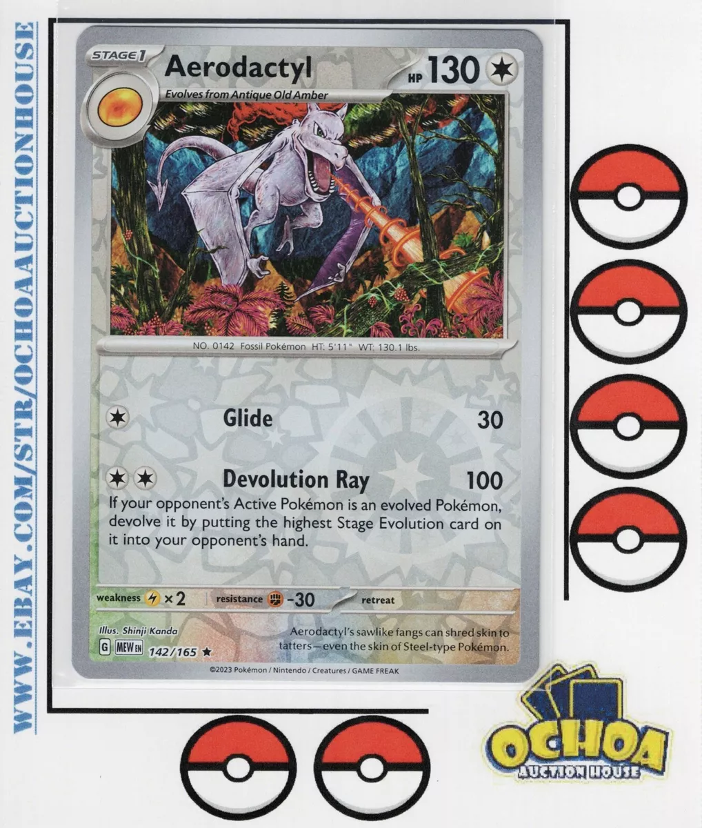 Pokemon Scarlet & Violet - Mew 151 #142 Aerodactyl Reverse Holo