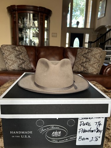 Stetson Stratoliner Pure Phantom Grey 7 1/4 Top of the Line! - Picture 2 of 9