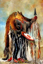 MEDICINE MAN MYSTERIES OVER DYING MAN AMERICAN INDIAN 1832 GEORGE CATLIN REPRO