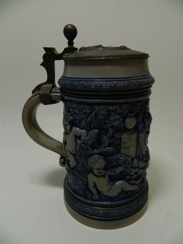 Keramik Krug Merkelbach Steinzeug Westerwald Antik Wick Salzglasur Reliefdekor - Bild 6 von 9