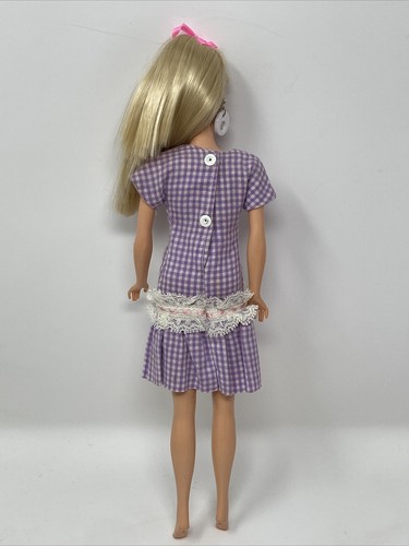 Vintage Barbie FRANCIE Miss Suzette Clone Doll Clothes PURPLE GINGHAM DRESS - Picture 3 of 12