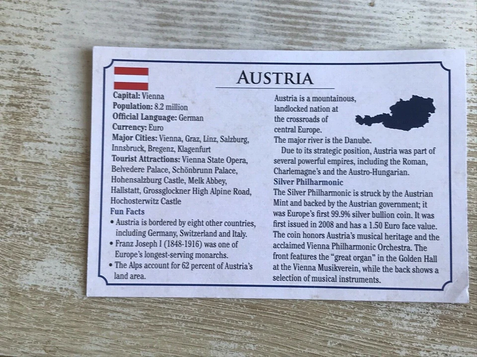 2015 FINE SILVER AUSTRIACO PHILHARMONIC 1 ONCIA 1 OZ .999 CON FICHE - Immagine 3 di 4