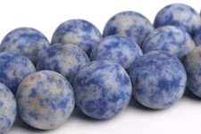 15MM Natural Matte Blue Spot Jasper Grade AAA Round Gemstone Loose Beads 15.5"