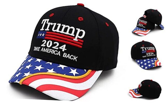 Trump Merchandise Trump Hat with Hair MAGA Hats Trump 2024 Make 7-7 5/8 Black