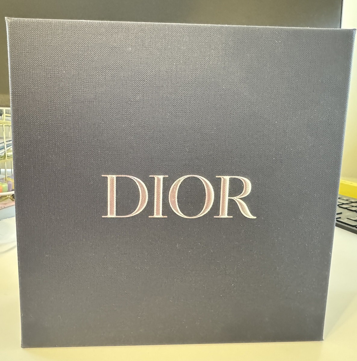 CHRISTIAN DIOR Navy Blue & Silver LARGE Gift/Storage Box Brand New
