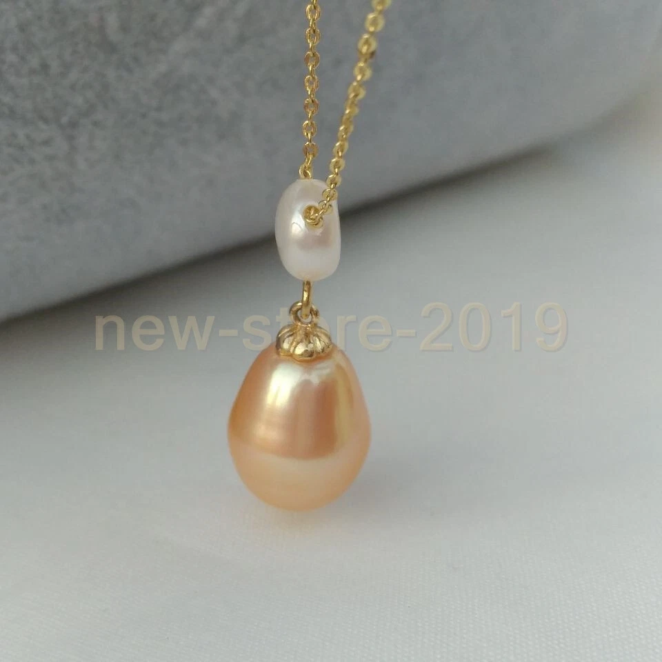 Stunning South Sea White Golden Real Pearl Pendant Necklace 14k Gold P 18" Daily - Image 3 of 4