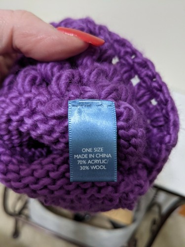 Nine West Women's Purple Acrylic Knit Gloves One Size - Picture 4 of 7