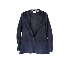 Forte Forte Black Single Button Preppy Academia Virgin Wool Blazer Jacket Size 0